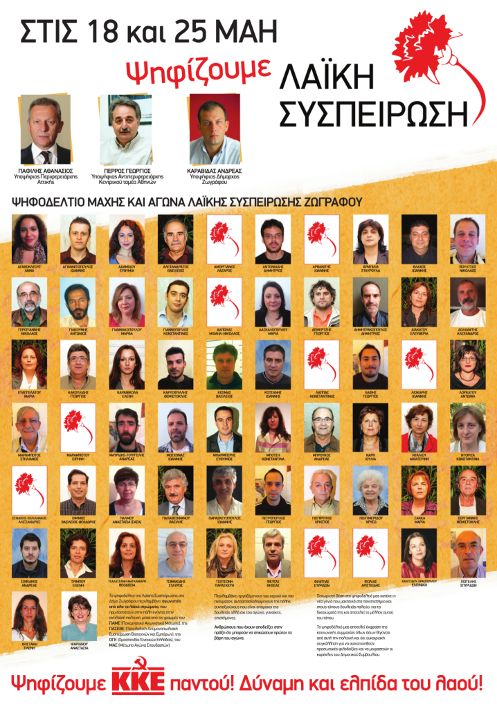 Υποψήφιοι Λαϊκής Συσπείρωσης Ζωγράφου 2014